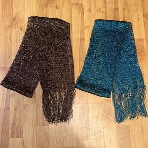 2 GORGEOUS METALLIC SCARFS
